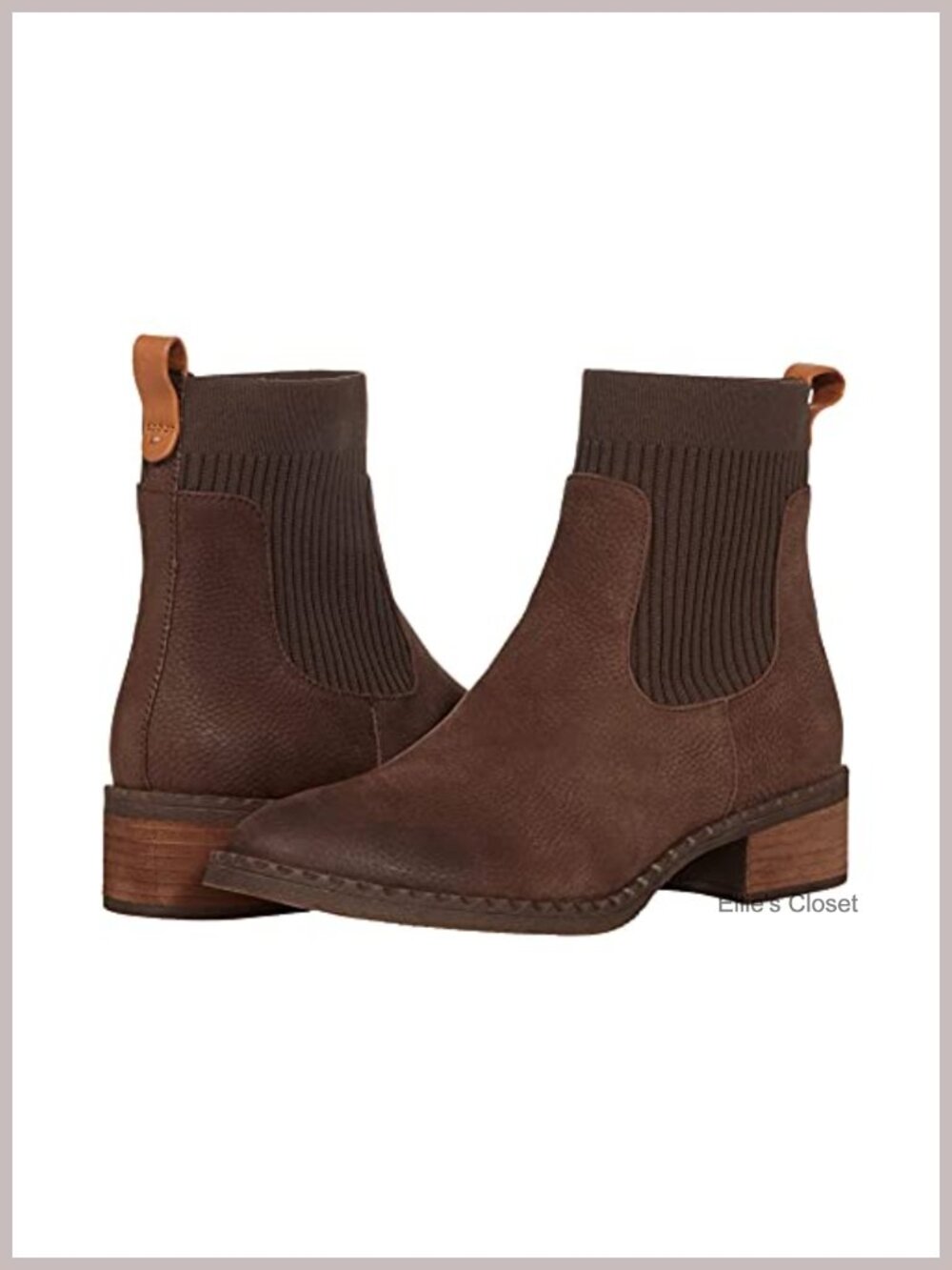 Chelsea Sock Bootie Pebbled Leather Ankle Boot Stacked Heel Casual Fall